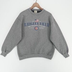 Chicago Cubs Sweatshirt Mens Large Gray MLB Baseball Wrigley
Field Crewneck